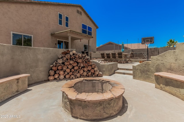 3016 W White Canyon Rd, San Tan Valley, AZ 85144 - view of patio featuring an outdoor fire pit