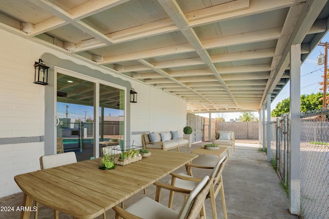 view of patio featuring outdoor lounge area