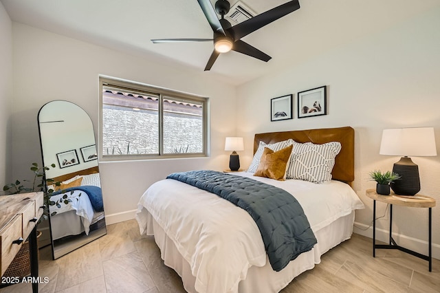 10023 E Sunnyslope Ln, Scottsdale, AZ 85258 - bedroom with baseboards and a ceiling fan