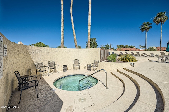 10023 E Sunnyslope Ln, Scottsdale, AZ 85258 - view of pool featuring a fenced backyard, a community hot tub, and a patio area
