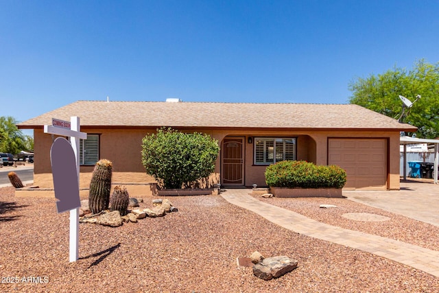 2302 E Monte Cristo Ave, Phoenix, AZ 85022 - ranch-style house with an attached garage, driveway, and stucco siding