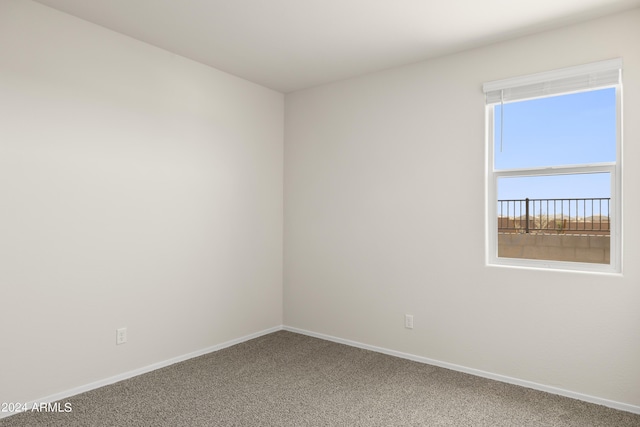 spare room with baseboards and carpet floors