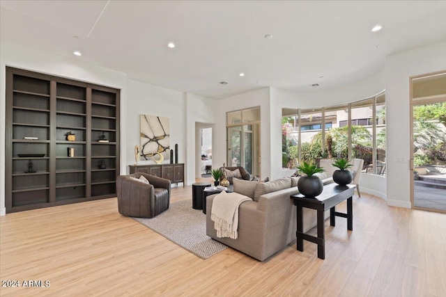 living room with light wood-type flooring