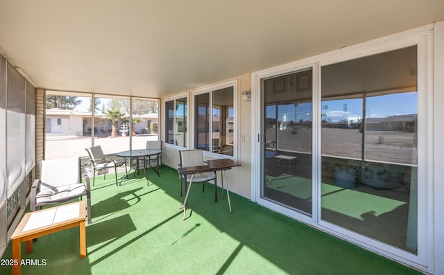 view of unfurnished sunroom