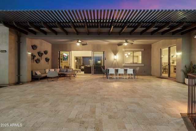 6535 W Gold Mountain Pass, Phoenix, AZ 85083 - view of patio featuring ceiling fan, outdoor lounge area, and outdoor dining space