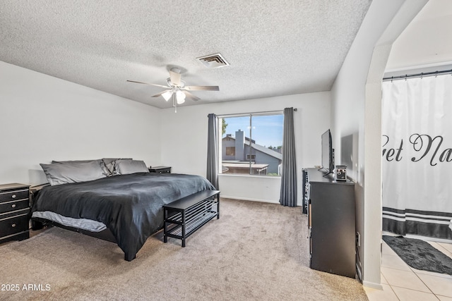 7949 W Pershing Ave, Peoria, AZ 85381 - bedroom featuring a textured ceiling, a ceiling fan, and carpet floors