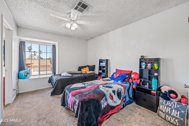 7949 W Pershing Ave, Peoria, AZ 85381 - bedroom with carpet floors, a textured ceiling, and a ceiling fan