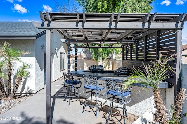 7949 W Pershing Ave, Peoria, AZ 85381 - view of patio / terrace with a pergola and fence