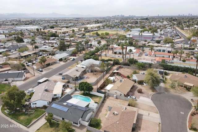 aerial view with a residential view