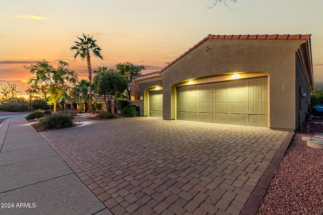 view of front facade with a garage