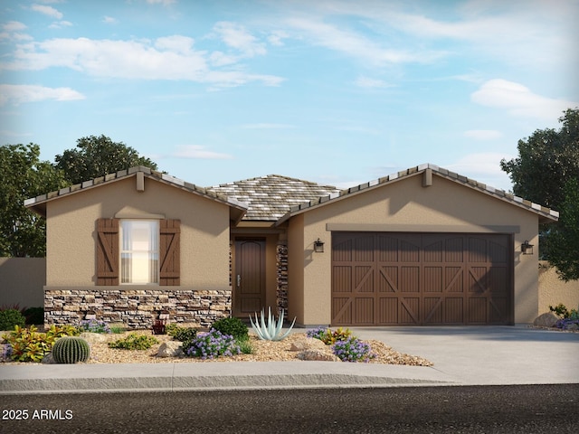 37400 W San Sisto Ave, Maricopa, AZ 85138 - view of front facade featuring stucco siding, an attached garage, and driveway