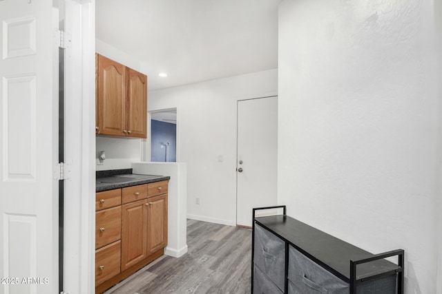 kitchen featuring light wood-type flooring