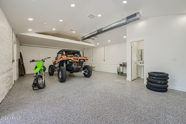 garage featuring sink