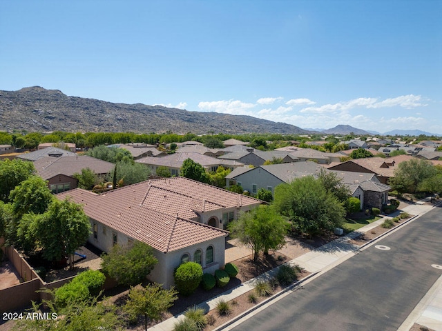 bird's eye view featuring a mountain view