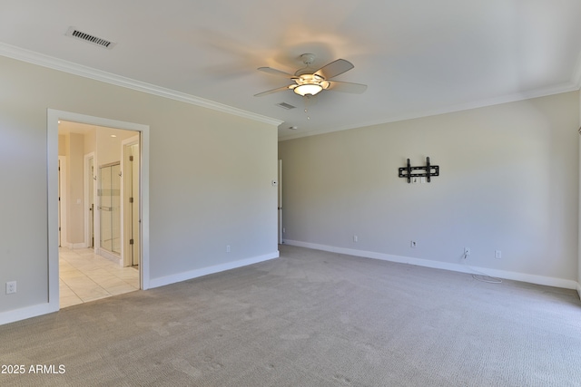 1505 W Orangewood Ave W, Phoenix, AZ 85021 - unfurnished room with crown molding, ceiling fan, and carpet floors