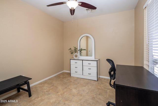 6610 E University Dr Unit 127, Mesa, AZ 85205 - home office with a ceiling fan and baseboards