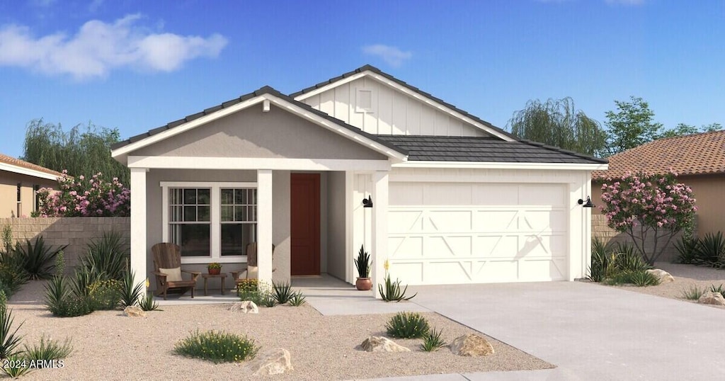 view of front of home with a garage