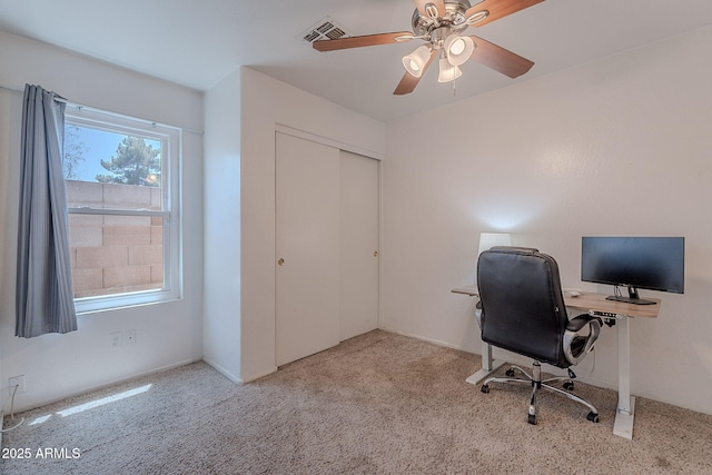 17403 N 16th Pl, Phoenix, AZ 85022 - home office with ceiling fan and carpet floors