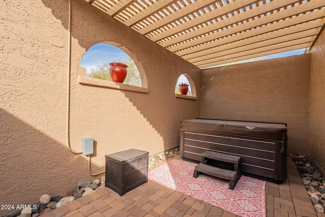 view of patio / terrace featuring a pergola