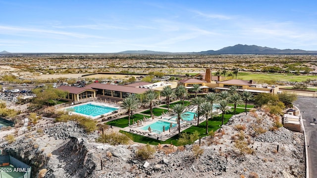 20795 W San Juan Ave, Buckeye, AZ 85396 - aerial view of a pool area and a mountain backdrop