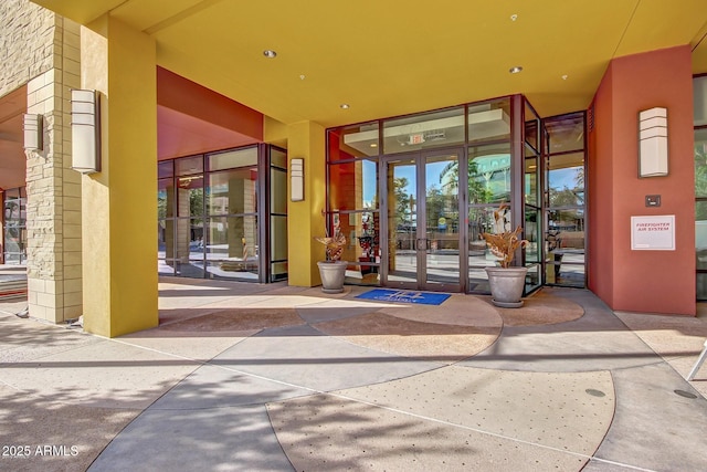 view of exterior entry with french doors