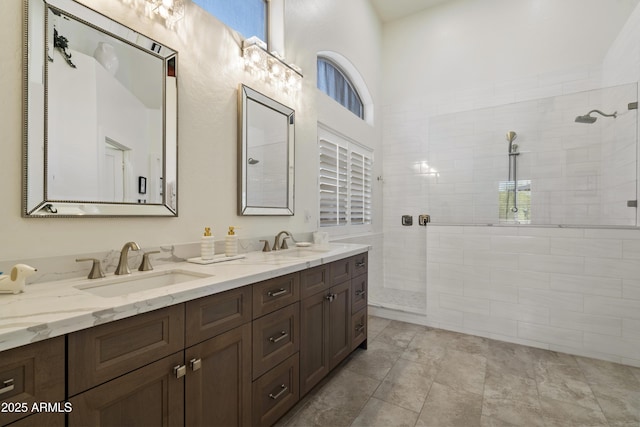 5332 E Thunder Hawk Rd, Cave Creek, AZ 85331 - bathroom with double vanity and a walk in shower