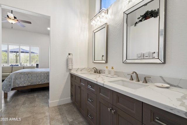 5332 E Thunder Hawk Rd, Cave Creek, AZ 85331 - full bath featuring double vanity, ceiling fan, and ensuite bathroom