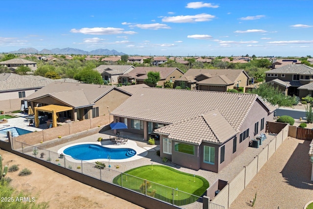 5332 E Thunder Hawk Rd, Cave Creek, AZ 85331 - view of pool featuring a fenced backyard, a residential view, and a patio area