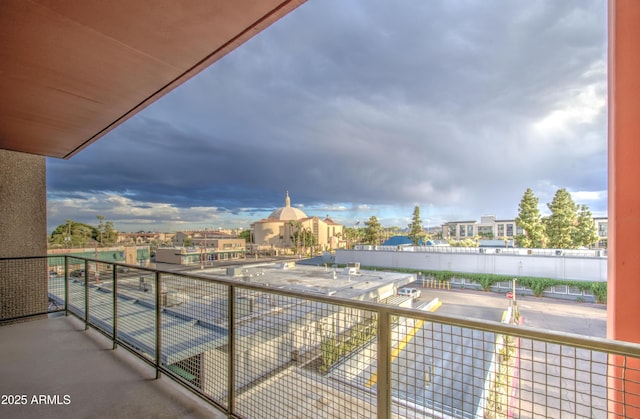 balcony featuring a city view