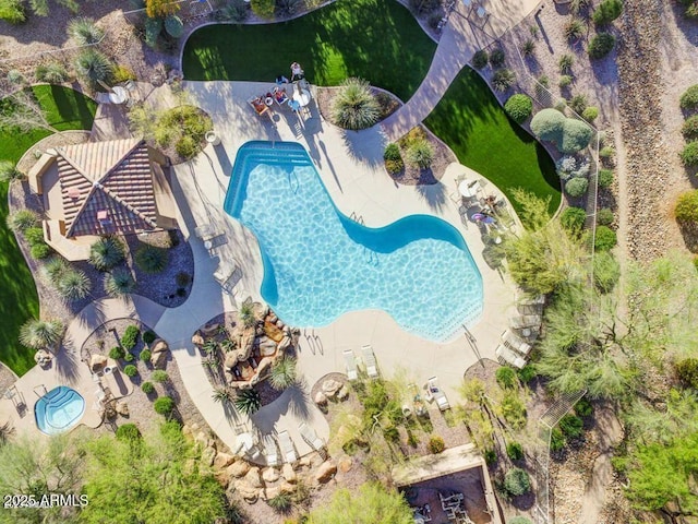 7445 E Eagle Crest Dr Unit 1015, Mesa, AZ 85207 - bird's eye view of a pool area