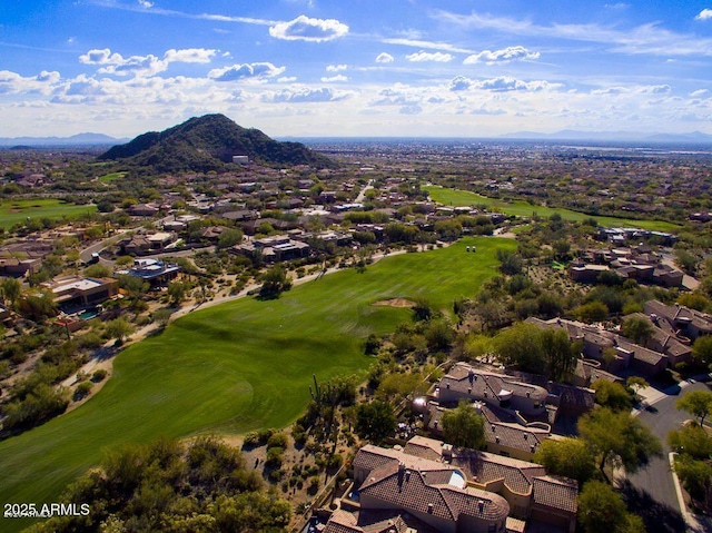 7445 E Eagle Crest Dr Unit 1015, Mesa, AZ 85207 - aerial view of residential area featuring a mountain backdrop and a golf course