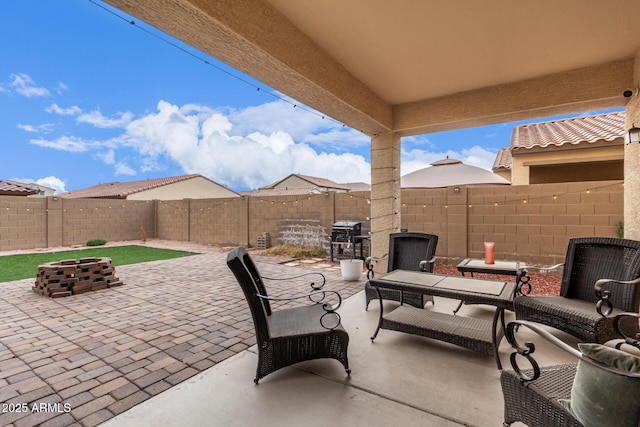 view of patio / terrace with area for grilling