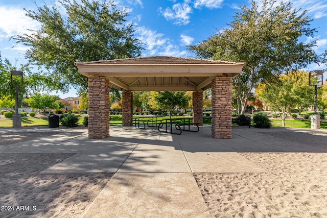 view of property's community with a gazebo