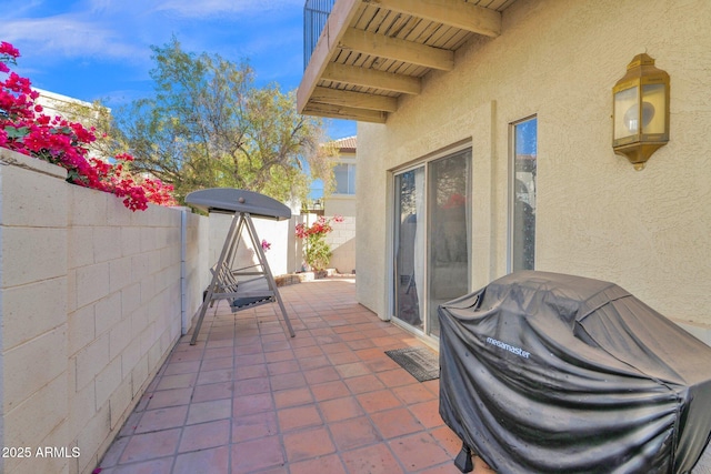 view of patio / terrace with a grill