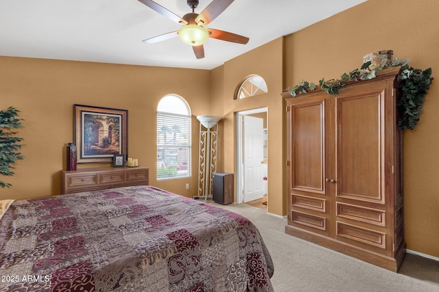 1558 W Maplewood St, Chandler, AZ 85286 - bedroom featuring light carpet, a ceiling fan, and baseboards