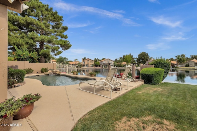 1558 W Maplewood St, Chandler, AZ 85286 - view of pool with a patio, a water view, and a residential view