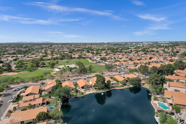 1558 W Maplewood St, Chandler, AZ 85286 - aerial overview of property's location featuring a water and mountain view and nearby suburban area