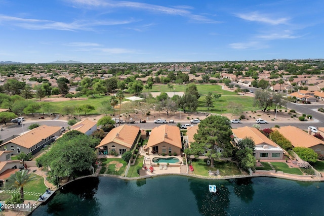 1558 W Maplewood St, Chandler, AZ 85286 - aerial view of property and surrounding area featuring nearby suburban area and a water and mountain view