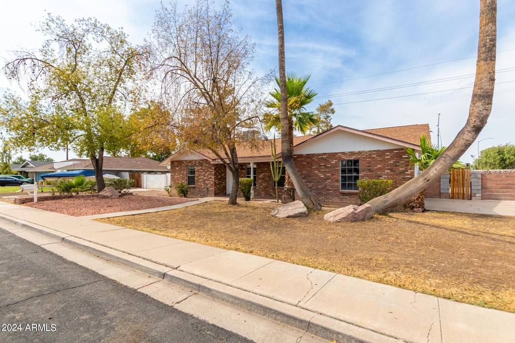 view of single story home