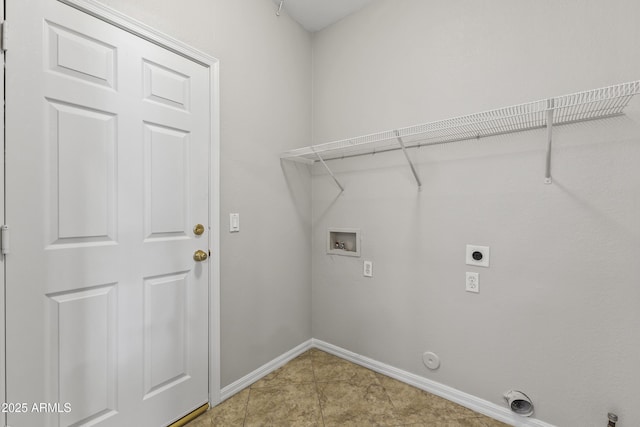 14621 W Catalina Dr, Goodyear, AZ 85395 - laundry area featuring gas dryer hookup, hookup for an electric dryer, washer hookup, and light tile patterned flooring