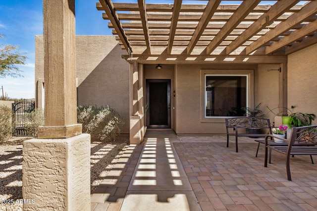 view of patio with a pergola