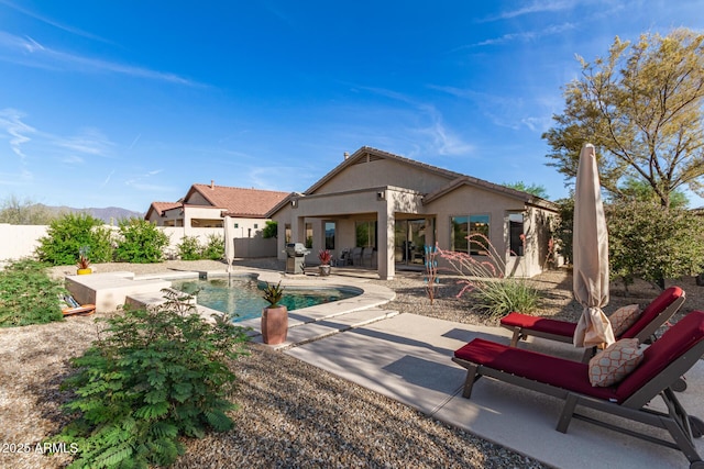 17562 W Desert Sage Dr, Goodyear, AZ 85338 - view of pool featuring a fenced backyard, a patio area, and a mountain view
