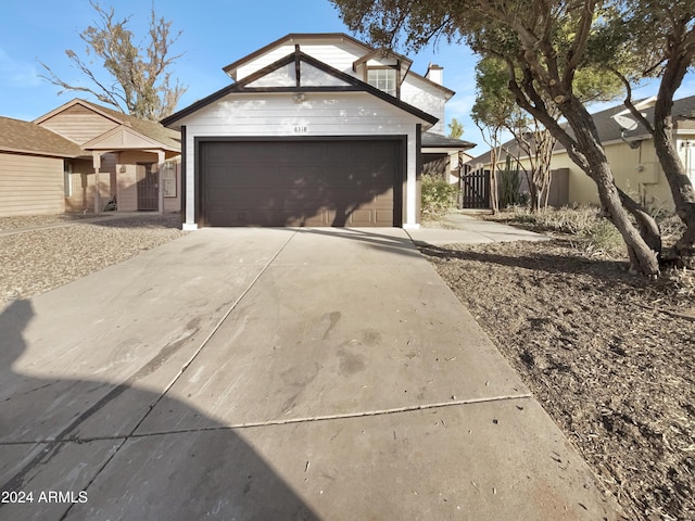 view of front of home with a garage