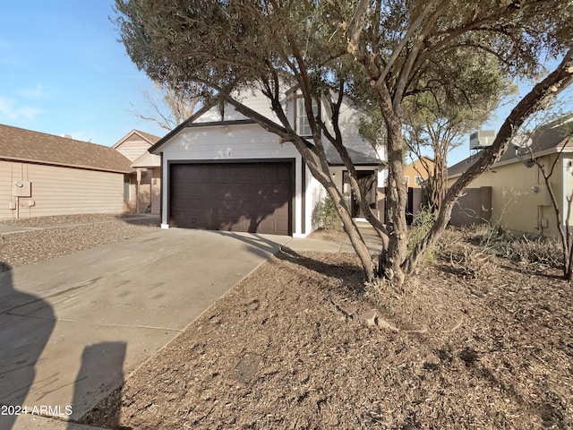 exterior space featuring a garage