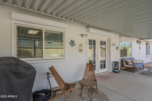 view of patio / terrace with french doors and grilling area