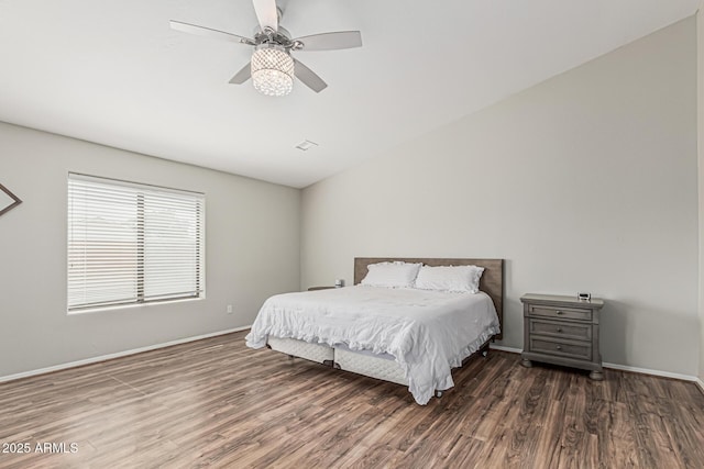 1207 E Clearview Dr, Casa Grande, AZ 85122 - bedroom with baseboards, a ceiling fan, and wood finished floors