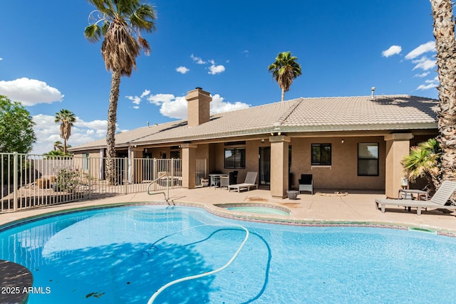 1207 E Clearview Dr, Casa Grande, AZ 85122 - view of swimming pool with a patio, an in ground hot tub, fence, and a fenced in pool