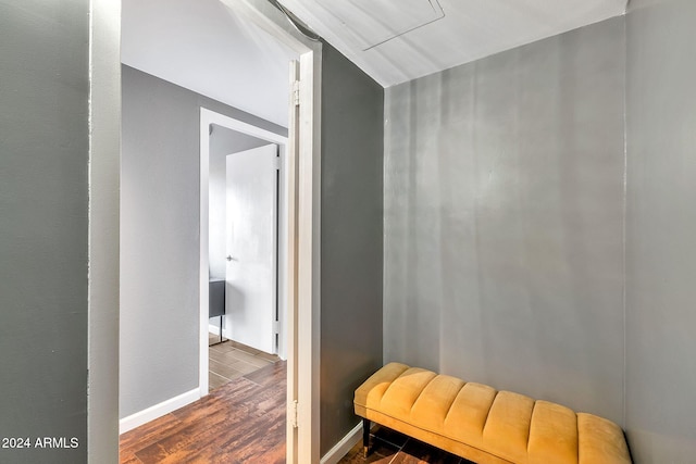 interior space featuring dark wood-type flooring