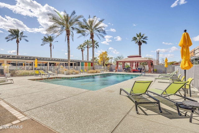 view of pool featuring a patio area