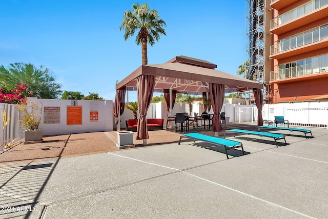 view of patio / terrace with a gazebo